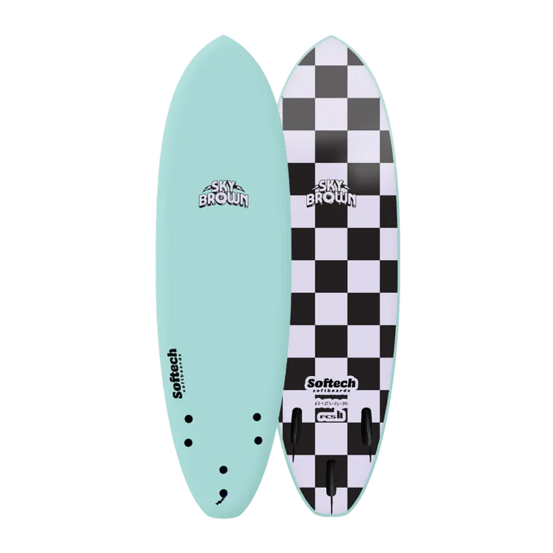 Solange Der Vorrat Reicht Softech Sky Brown 5‘6" Softboard FCS2 Seafoam