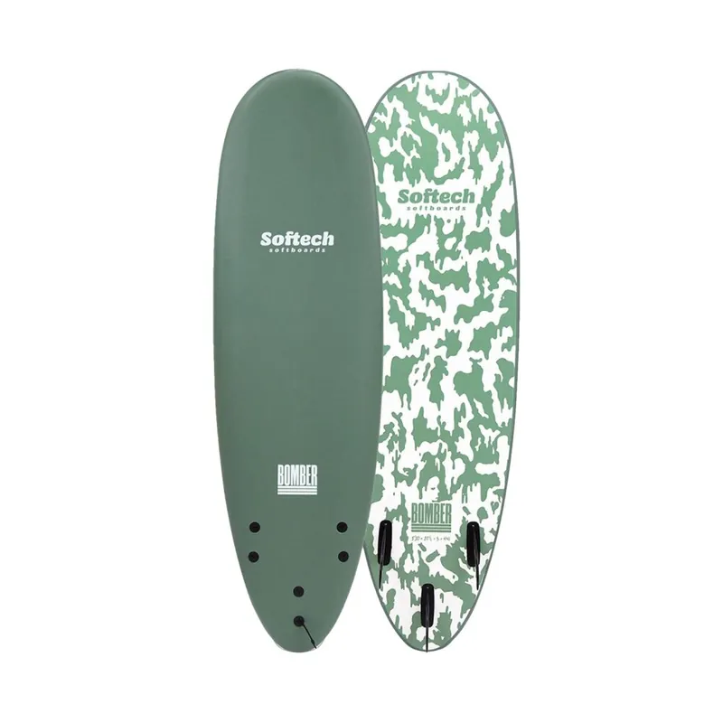 Preisreduziert Softech Bomber 5‘10" Softboard FCS2 Smoke Green White