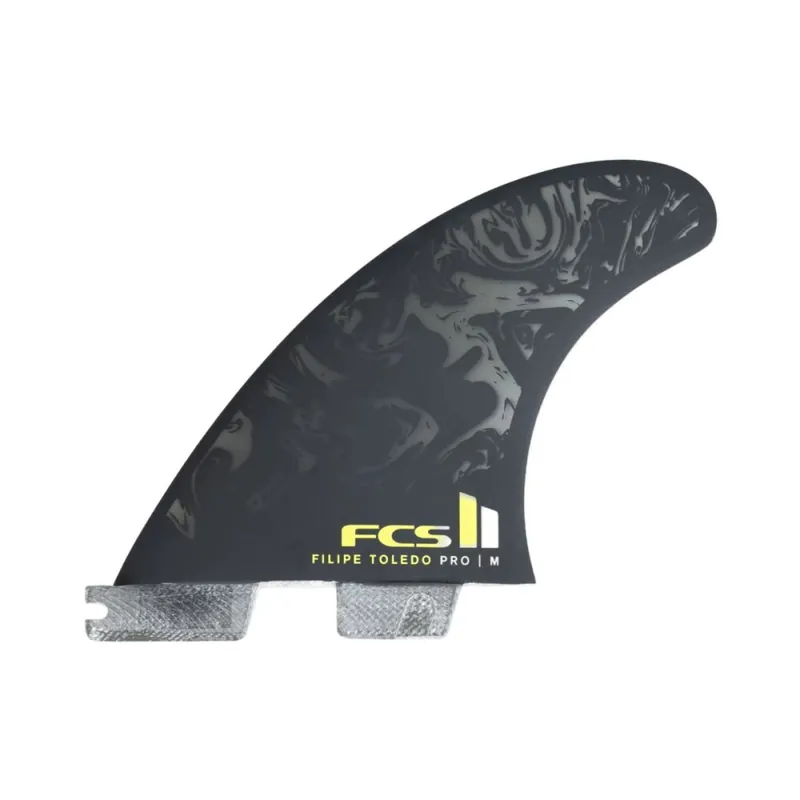 FCS 2 Filipe Toledo Performance Glass Tri Fin Set (L) Black/Acid Must-Have