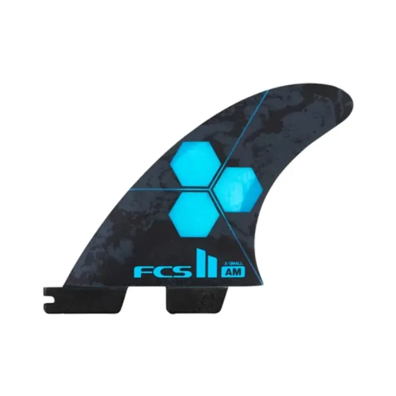 Zertifiziert FCS 2 Al Merrick Performance Core Tri Fins (XS) Cyan