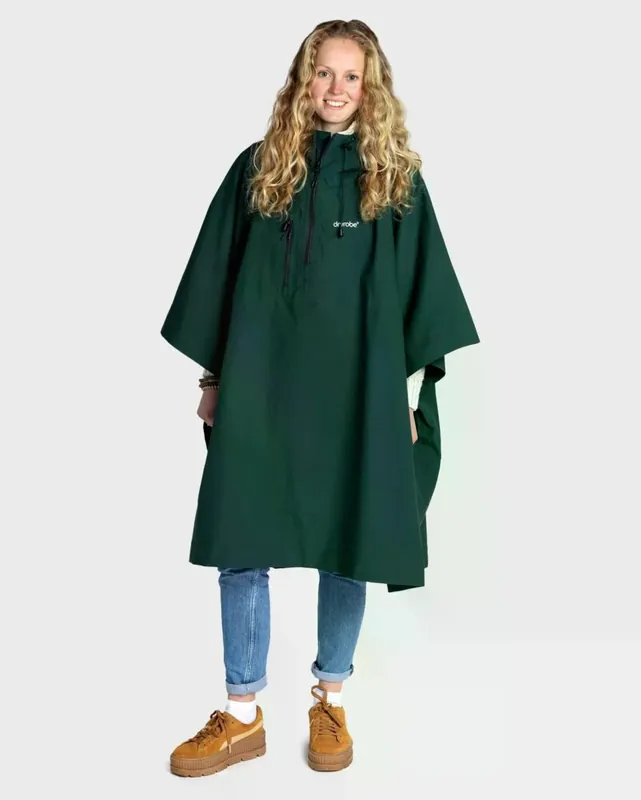 Expressversand DRYROBE Regen-Poncho wasserdicht Grün unisize