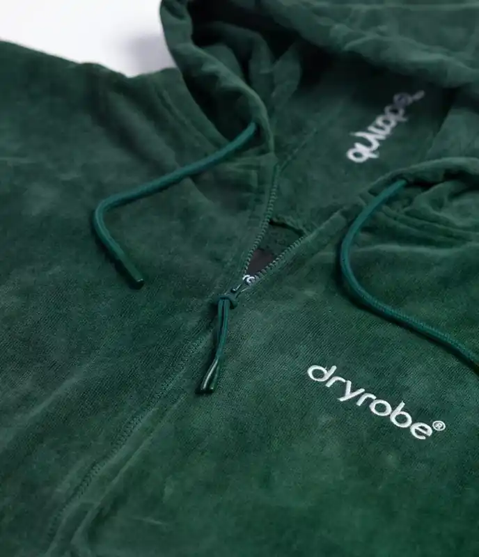Sale DRYROBE Fullzip Handtuchmantel Baumwolle Grün S
