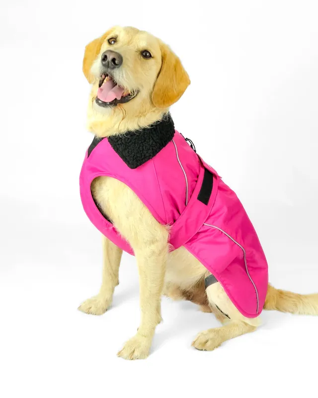 Angebot DRYROBE Dog Coat Hundemantel Pink Schwarz L