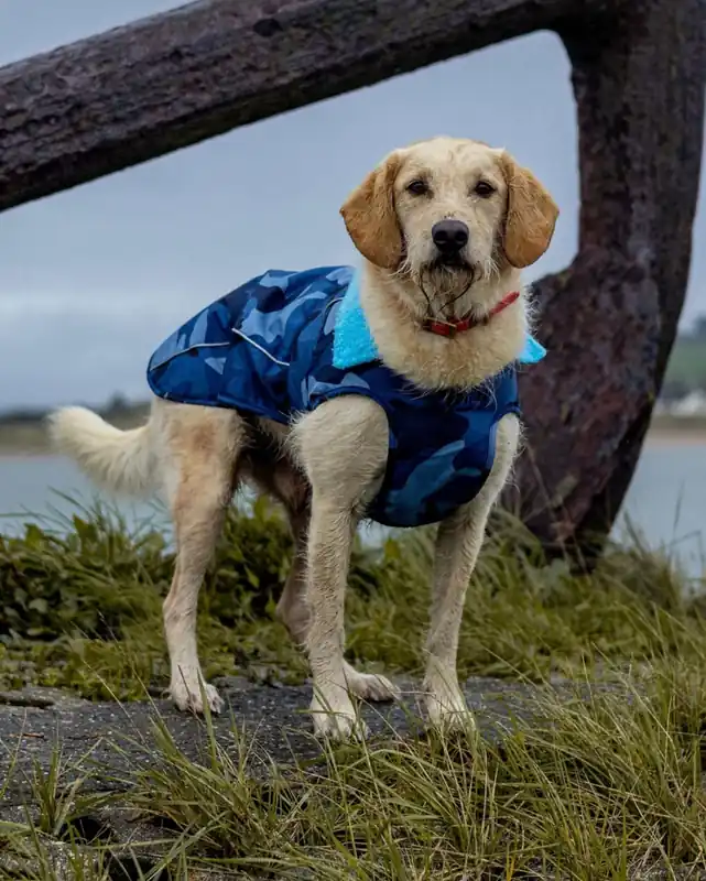 DRYROBE Dog Coat Hundemantel Blau Camo M Neue Ware