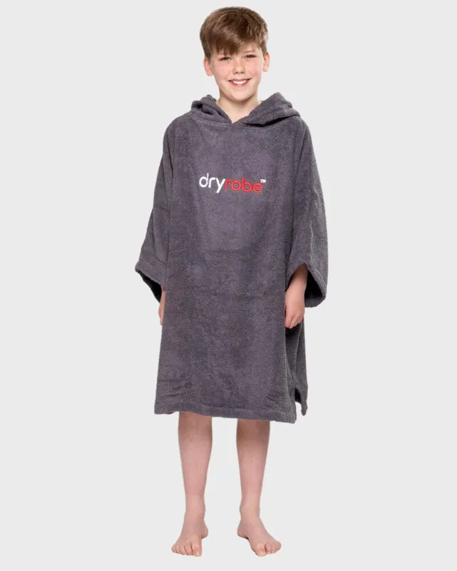 DRYROBE Handtuchmantel Bio KIDS Grau 5-9 Neu