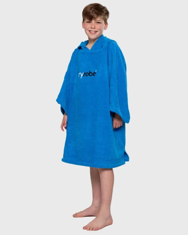 DRYROBE Handtuchmantel Bio KIDS Blau 5-9 Letzte Chance