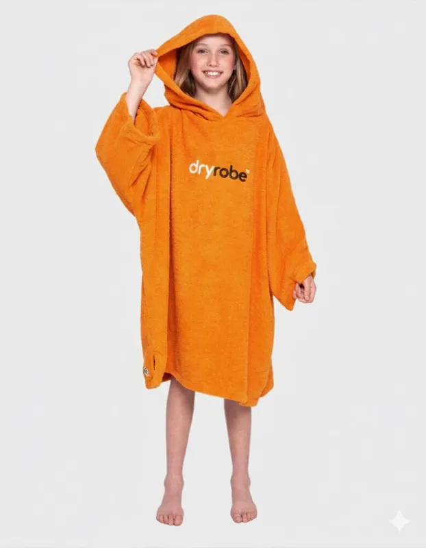 Zertifiziert DRYROBE Handtuchmantel Bio KIDS Orange 10-13