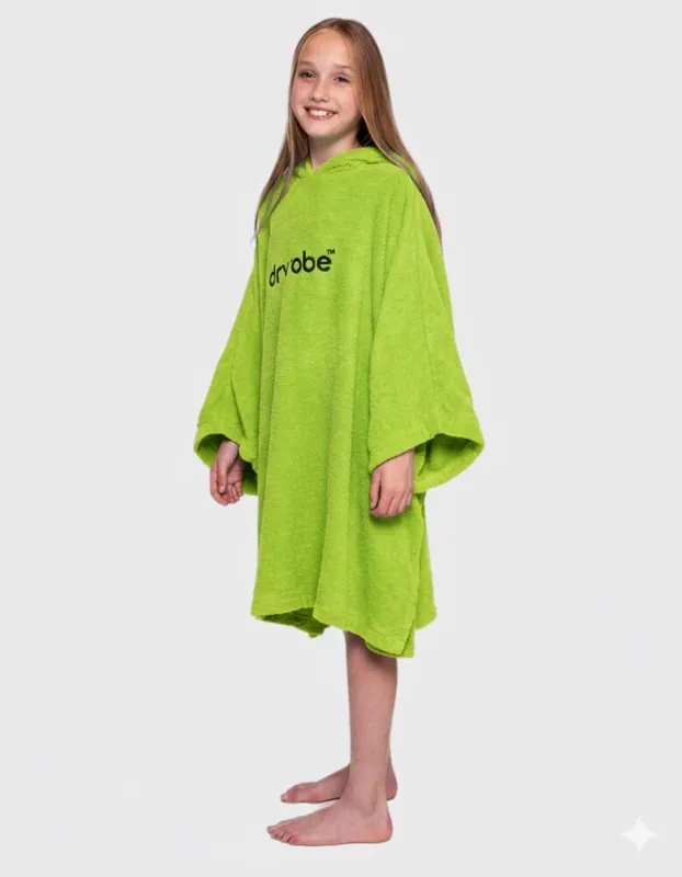 DRYROBE Handtuchmantel Bio KIDS Lime Grün 10-13 Echt