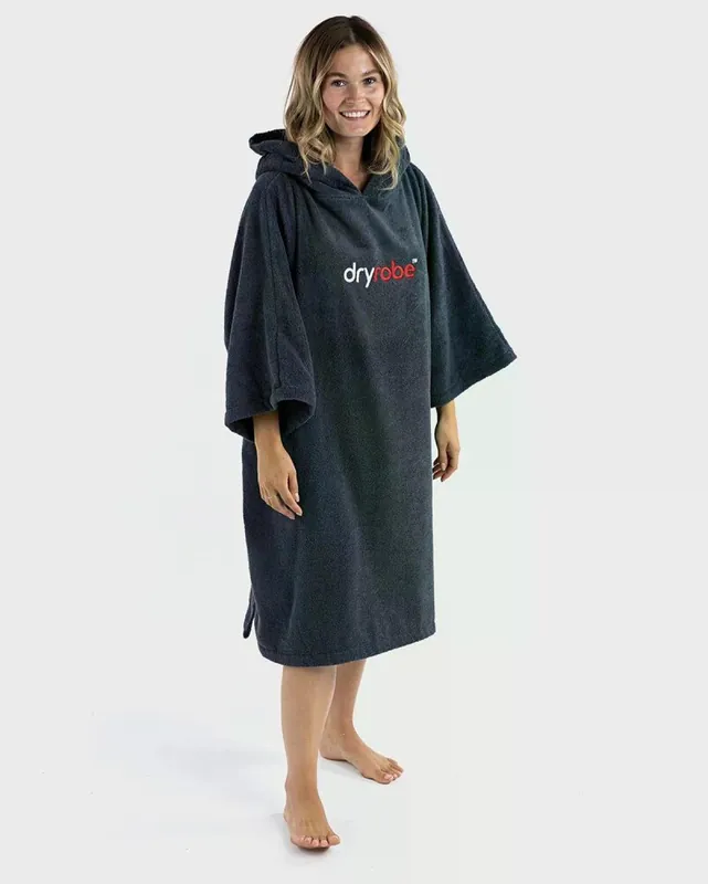 Ausverkauf DRYROBE Handtuchmantel Bio-Baumwolle Navy S