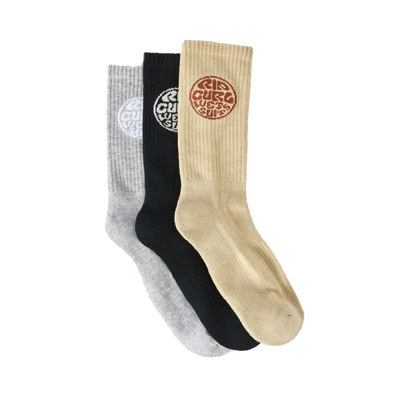 Abverkauf Rip Curl Wetty Crew Socks 3 Pack Khaki Sand