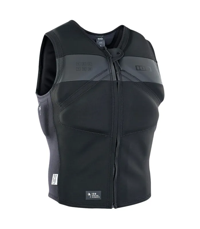 Super-Preis ION Vector Amp Front Zip 2026 Schwarz Prallschutzweste halb gepolstert