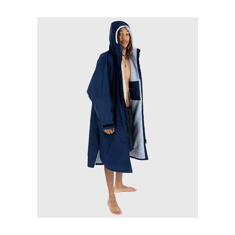 Dryrobe Advance Long Sleeve Umkleidemantel Navy grau - Wind Lounge Preis Gesenkt