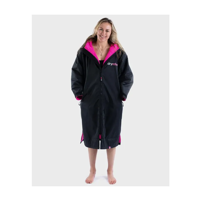 Direkt Vom Hersteller Dryrobe Advance Long Sleeve Umkleidemantel Schwarz pink - Wind Lounge