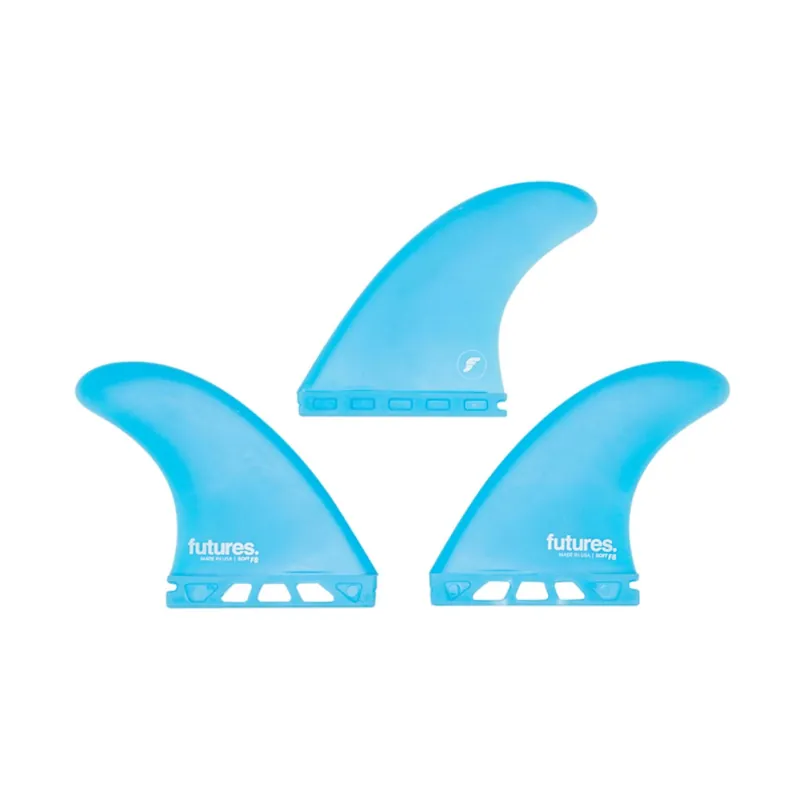 Saisonangebot FUTURES Thruster Fin Set F8 SOFT Safety L Blue