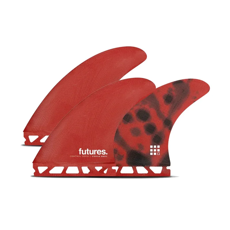 Neu FUTURES Thruster Fin Set Coffin Bros Control M Red 2.9
