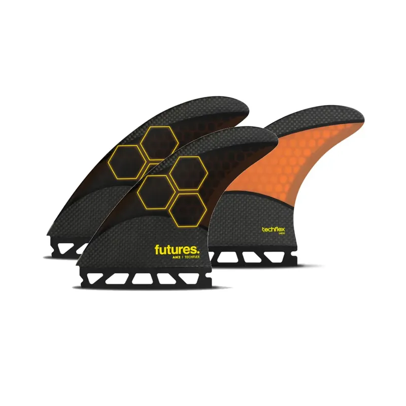 Nur Für Kurze Zeit Futures Thruster Fin Set AM2 Al Merrick Techflex L Orange 3.4