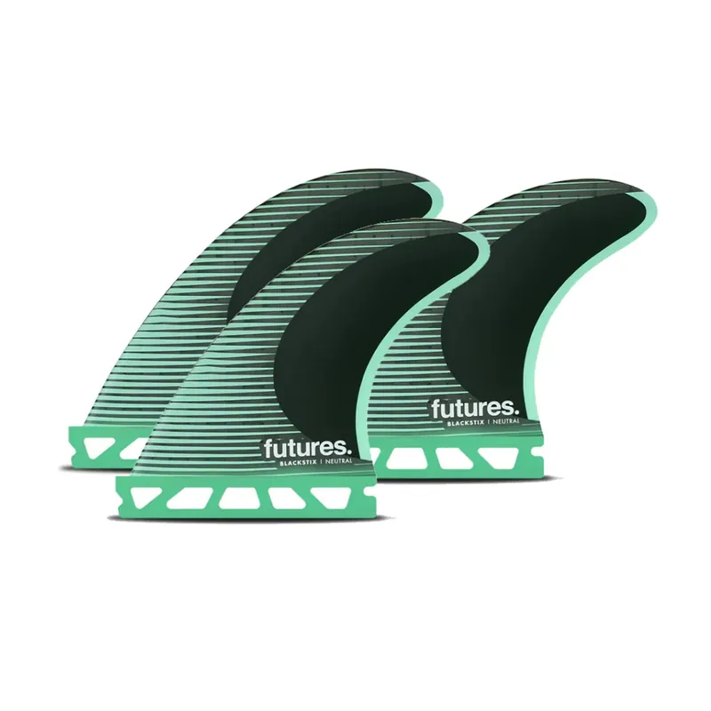 FUTURES Thruster Fin Set F4 Blackstix S Green Black 8.2 Sonderaktion