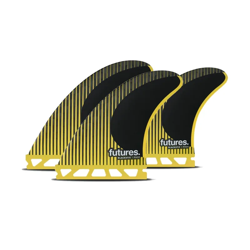 Super-Preis FUTURES Thruster Fin Set P6 Blackstix Pivot M Yellow Black 8.2