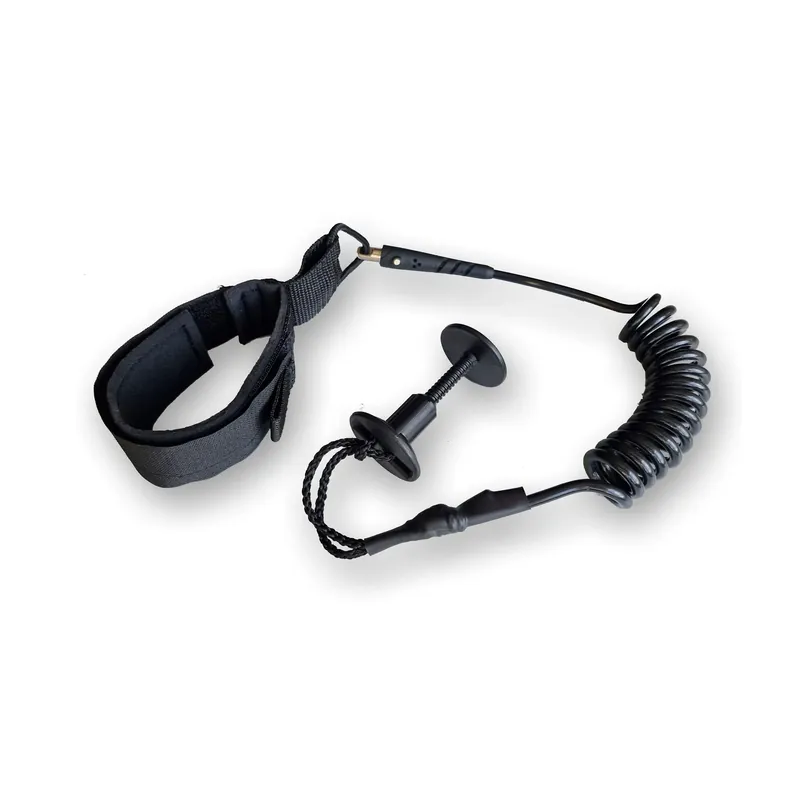 Rabatt FLOOD Bodyboard Leash Coiled fishing line Black