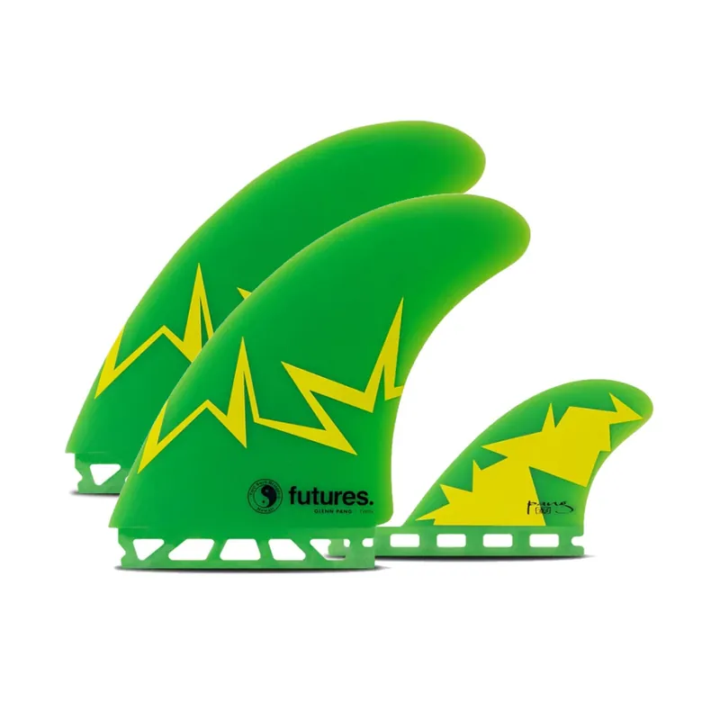 FUTURES Twin+1 Fin Set Glenn Pang Fiberglass L Green Kracherpreis