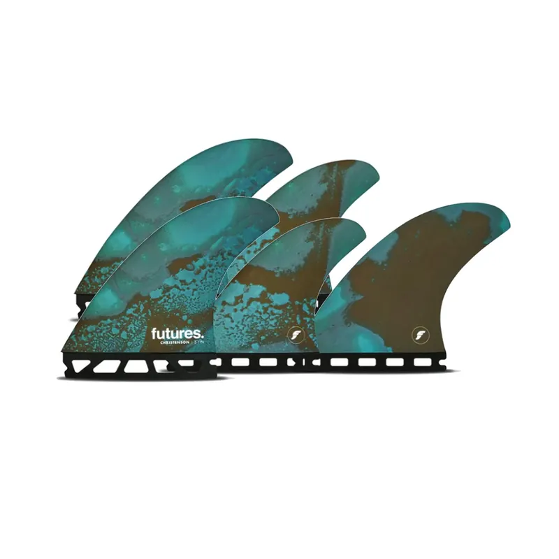 FUTURES Quad Thruster 5 Fin Set Christenson Honeycomb M Blue 5.9 / 5.0 Saisonangebot