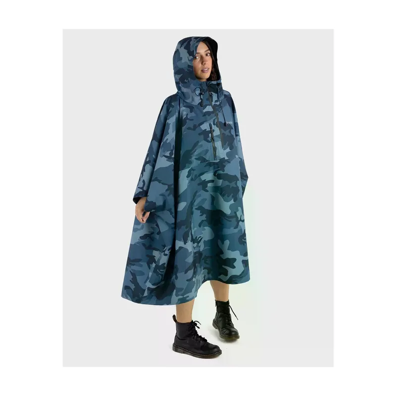 Dryrobe Regen-Poncho wasserdicht Blue Camo - Wind Lounge Finale Aktion