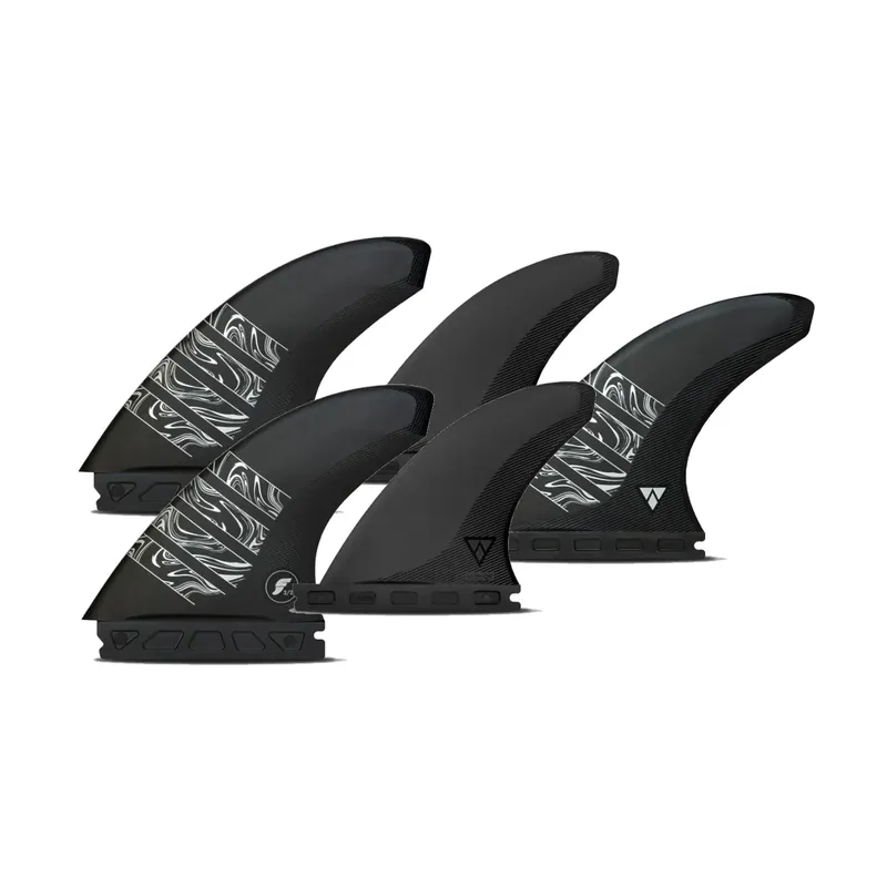 Begrenztes Angebot FUTURES Quad Thruster 5 Fin Set Vector 3/2 Alpha L Silver