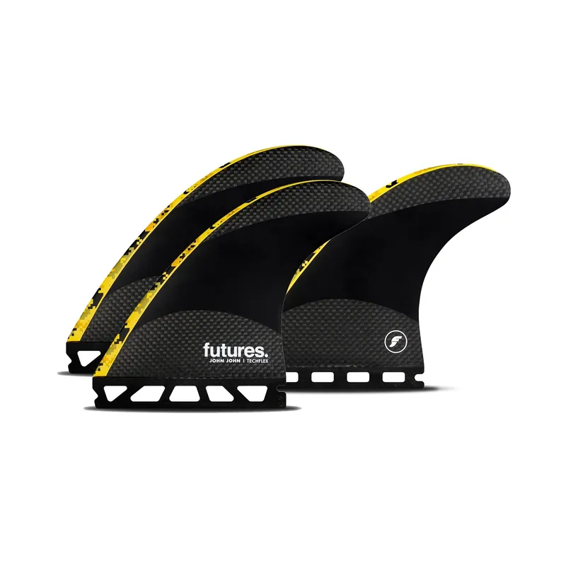 FUTURES Thruster Fin Set John John Techflex M Yellow 3.7 Neue Kollektion
