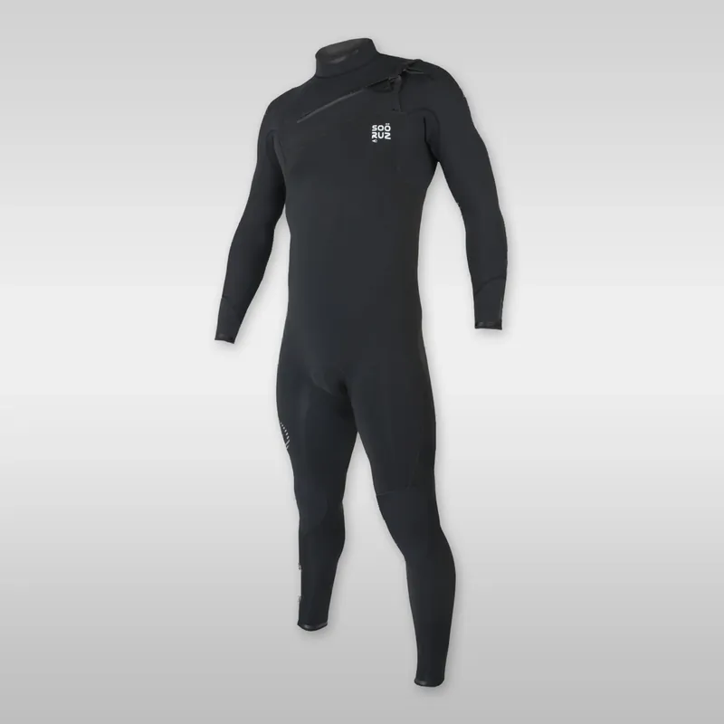 Expressversand Soöruz Guru Pro Black 3/2mm Chest-Zip Wetsuit for Men - Wind Lounge