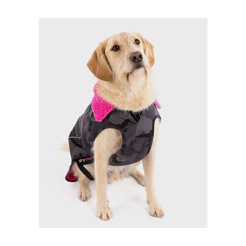 Highlight DRYROBE Dog Coat Dog Coat Black Camo Pink XXL Dogs