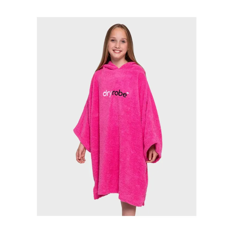 Solange Der Vorrat Reicht DRYROBE towel coat Bio KIDS Pink 10-13