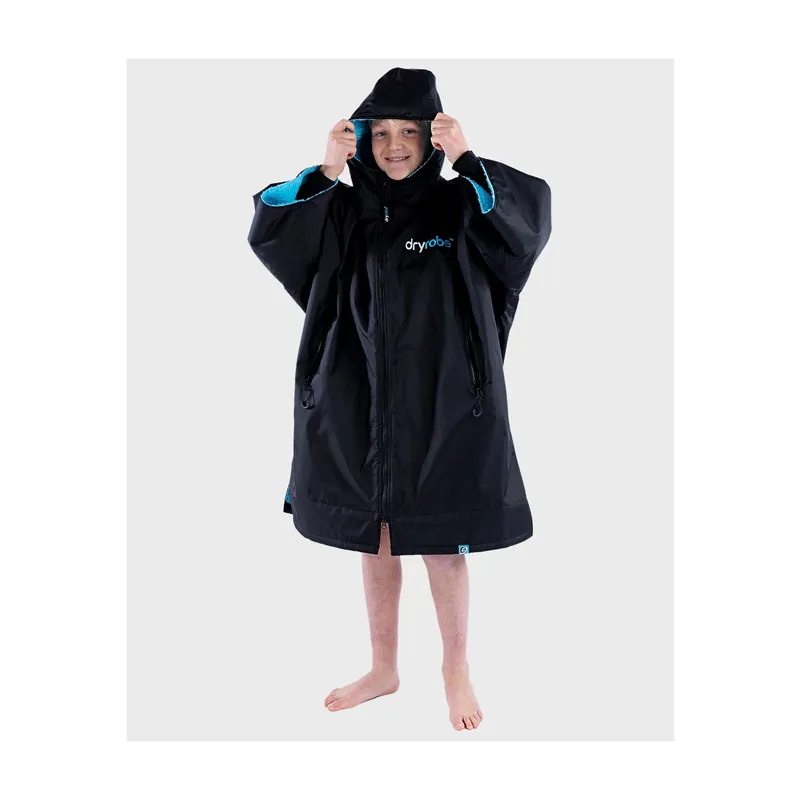 Heißes Angebot DRYROBE Advance Short Sleeve KIDS Black Blue 5-9