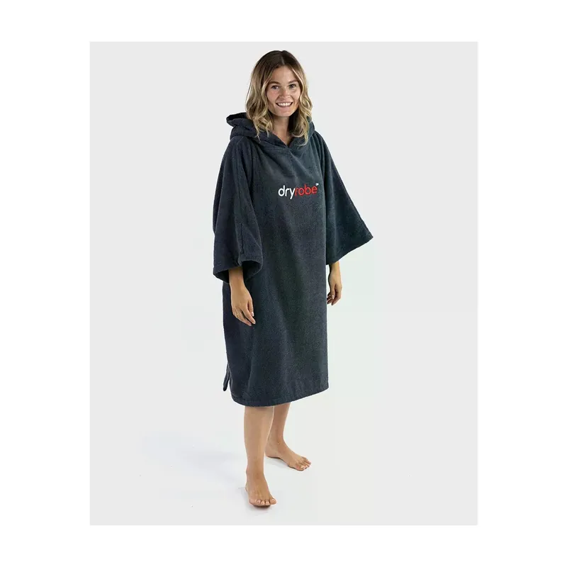 Nur Heute DRYROBE towel coat organic cotton Navy L Adult